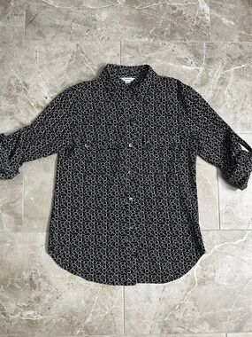Calvin Klein Black Shirt with White Monogram Pattern
